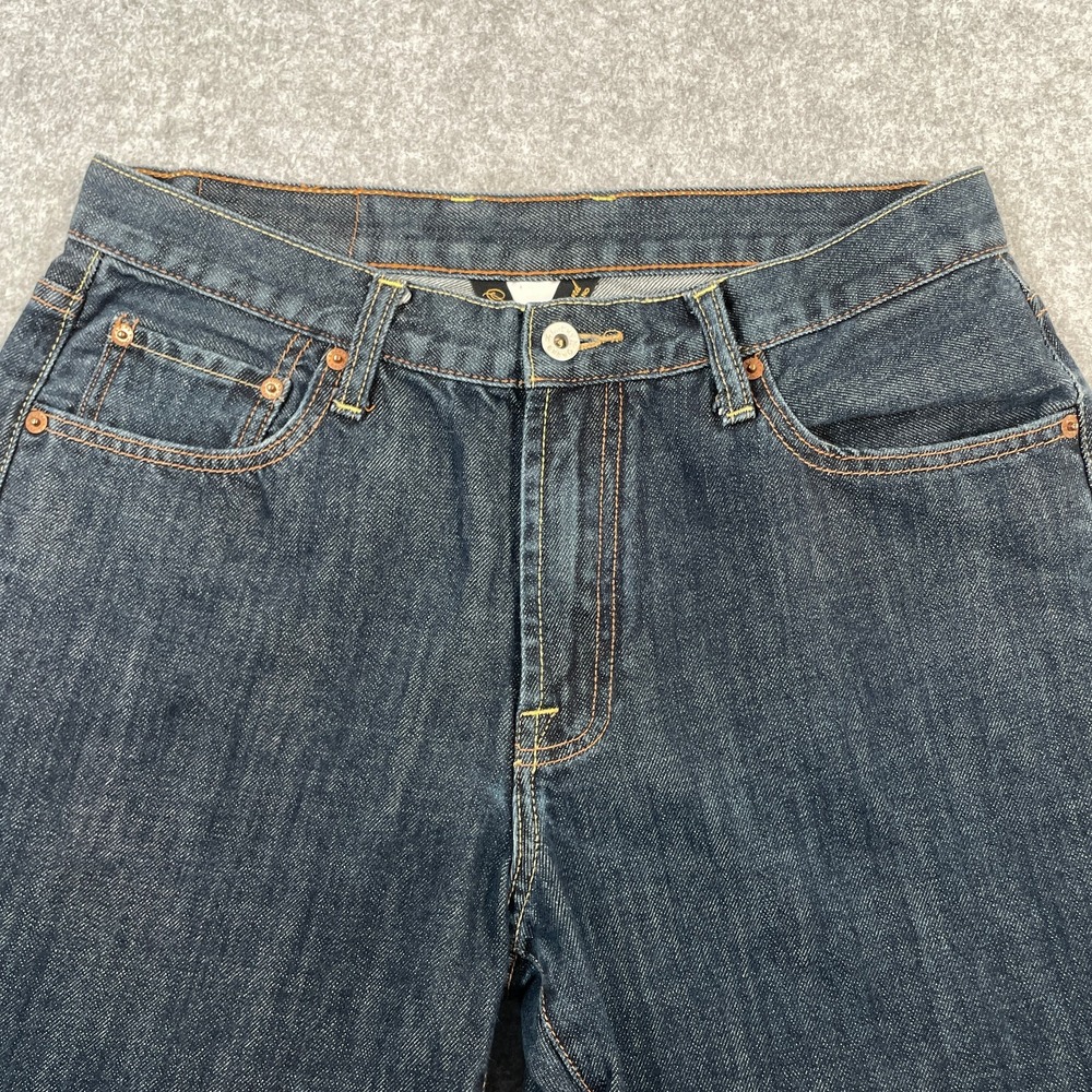 Lucky Brand Mens Straight Leg Jeans 32 Dark Wash Short Inseam Ringspun Denim